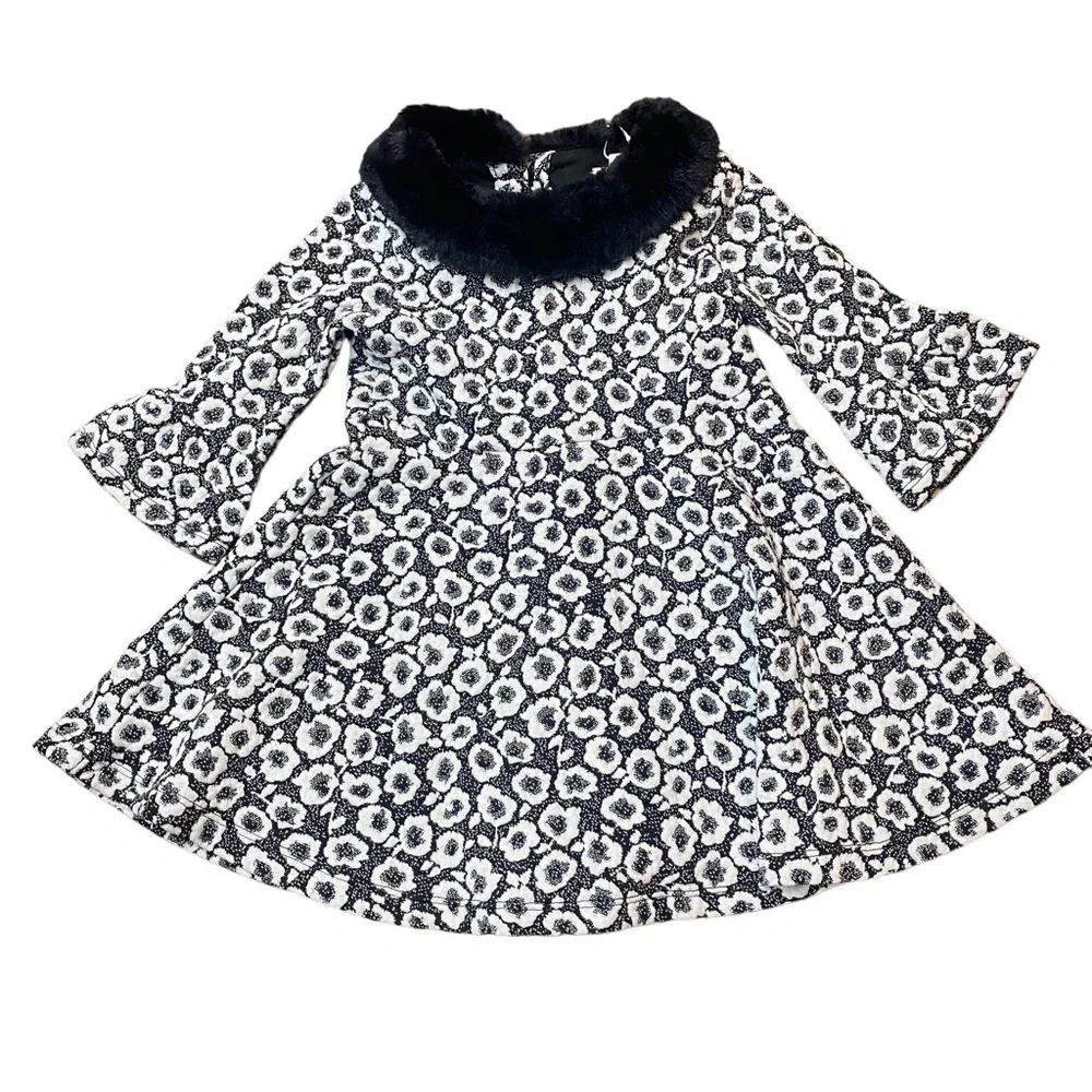Janie and Jack Toddler Dress with Faux Fur Collar - Picture 2 of 7